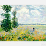 Poppy fields near Argenteuil - Diamond Painting Kit-Craft Claude Monet's vibrant 