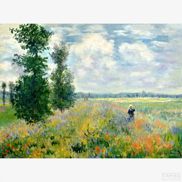 Poppy fields near Argenteuil - Diamond Painting Kit-Craft Claude Monet's vibrant "Poppy Fields near Argenteuil" with our diamond painting kit. Step into Impressionism, bringing art and tranquility home.-Canvas by Numbers