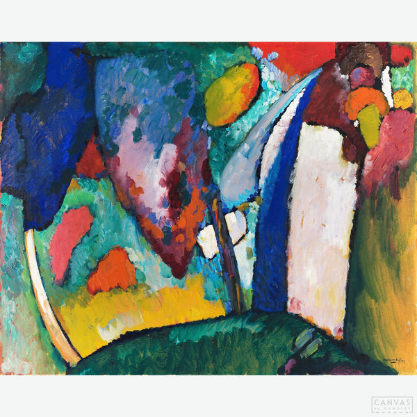 The Waterfall - Diamond Painting-Bring Wassily Kandinsky's dynamic abstract style to life with 'The Waterfall' abstract diamond painting kit. Piece together this vibrant artwork!-Canvas by Numbers