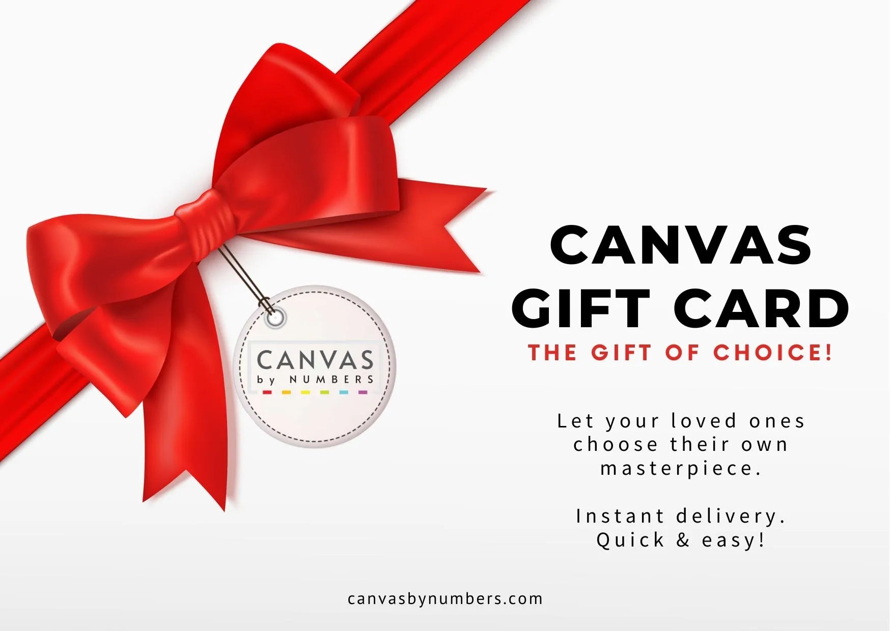 Canvas by Numbers Gift Card for paint by numbers lovers