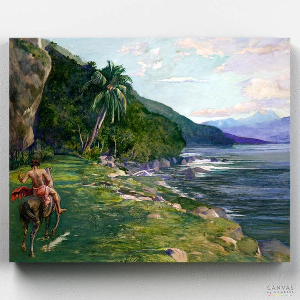 A Bridle Path in Tahiti - Landscape Paint by Numbers-Capture the serene beauty of Tahiti's wildlands with our Landscape Paint by Numbers kit, featuring "A Bridle Path in Tahiti" by John La Farge.-Canvas by Numbers