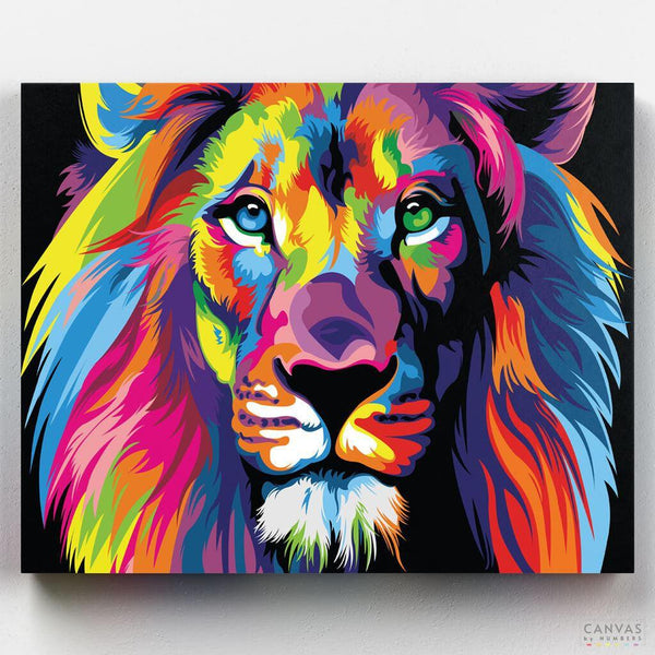 Abstract Lion Portrait - Paint by Numbers-"Bring the wild into your home with Canvas by Number's Exclusive Abstract Lion Portrait. This best selling paint by numbers is perfect for all skill levels.-Canvas by Numbers