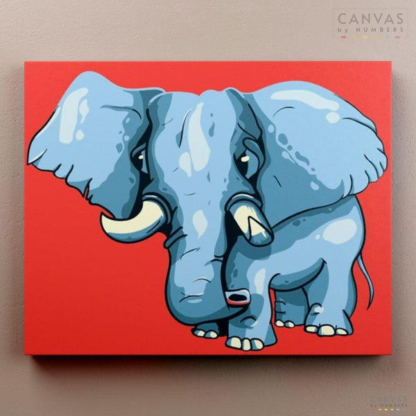 Baby Elephant Calf - Paint by Numbers-Ideal for kids, the baby elephant paint by numbers will provide hours of fun! A great bonding activity with all Canvas by Numbers guarantees.-Canvas by Numbers