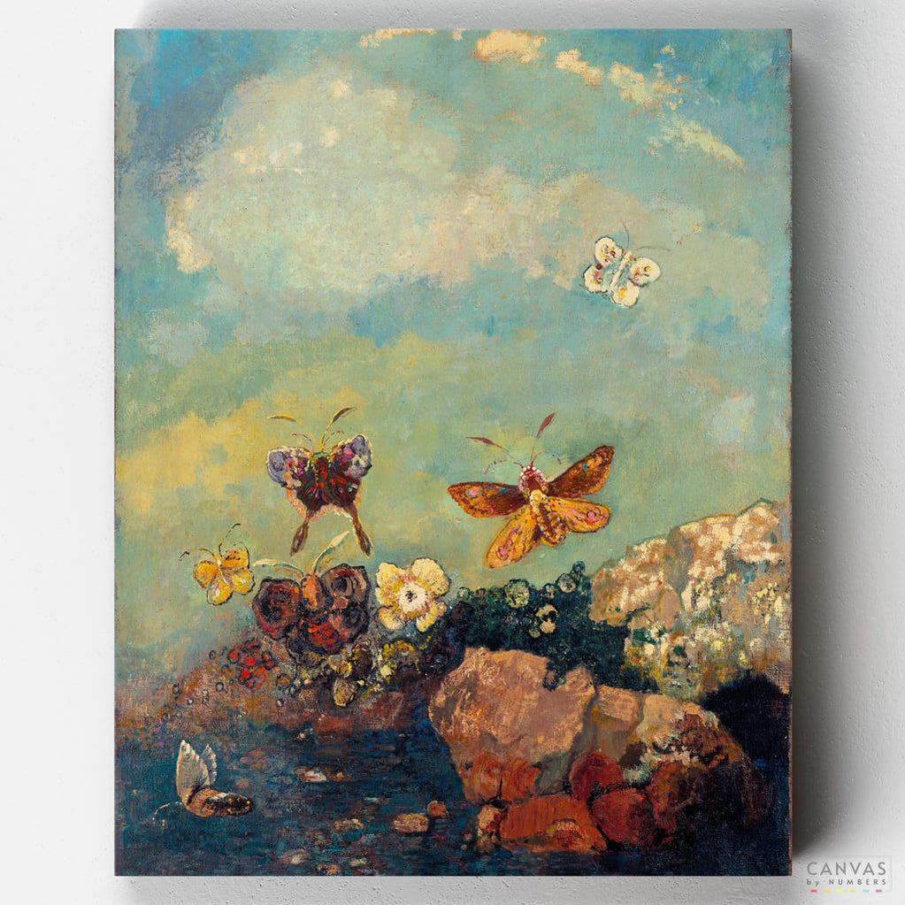 Gold Butterflies Paint By Numbers - PBN Canvas
