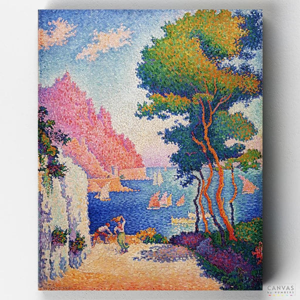 Capo di Noli Anagoria - Paint by Numbers-An iconic colorful landscape paint by numbers by Paul Signac. Enjoy the detail and palette of this masterpiece with our quality kits at CBN.-Canvas by Numbers