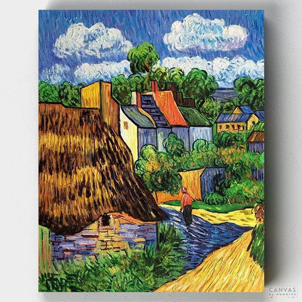Houses in Auvers - Paint by Numbers-You'll love our Houses in Auvers - Vincent Van Gogh paint by numbers kit. Up to 50% Off! Free shipping and 60 days money-back. Shop at Canvas by Numbers.-Canvas by Numbers