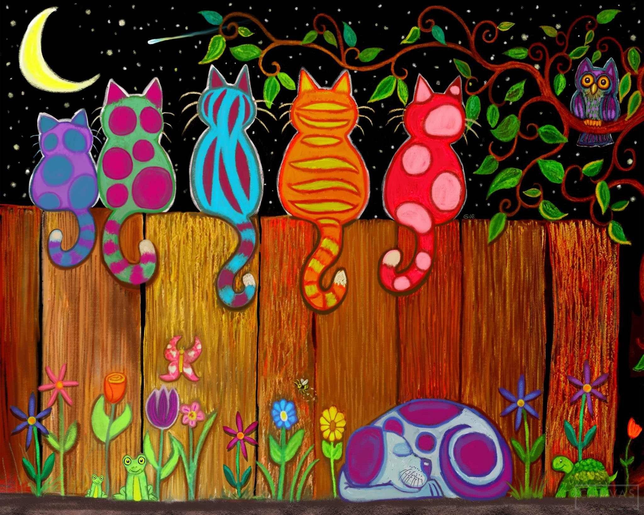 Cats Diamond Painting Moonlighting Together By Nick Gustafson cats-diamond-painting-moonlighting-together-by-nick-gustafson
