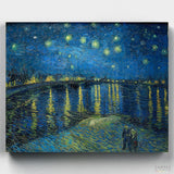 Starry Night Over the Rhône - Paint by Numbers-Let the stars guide your brush as you recreate 