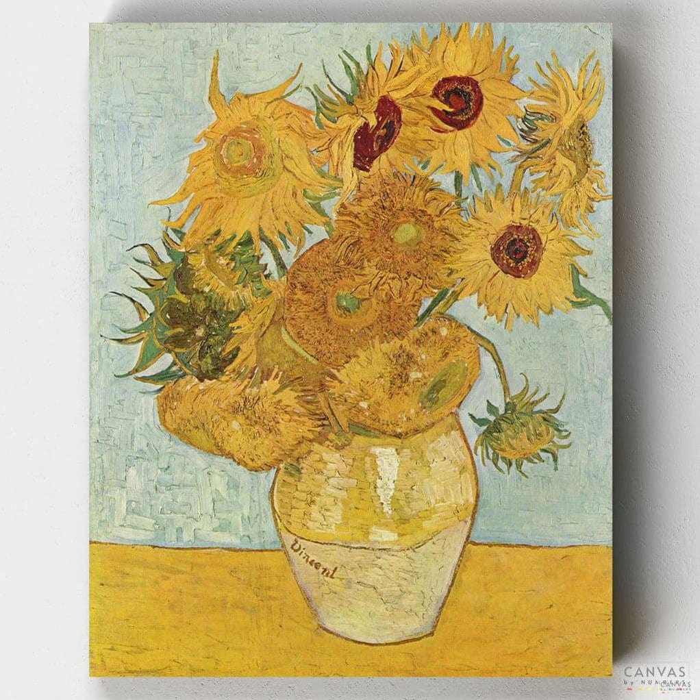 Sunflowers - Paint by Numbers-You haven't painted by numbers until you paint Sunflowers by Van Gogh. Enjoy our quality canvases and creamy paints for a frsutration-free experience.-Canvas by Numbers