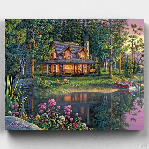 Sweet Memories - Lakeside Painting by Numbers-Experience Kim Norlien's artistry with "Sweet Memories," a lakeside painting by numbers kit that celebrates the beauty of nature from Canvas by Numbers.-Canvas by Numbers