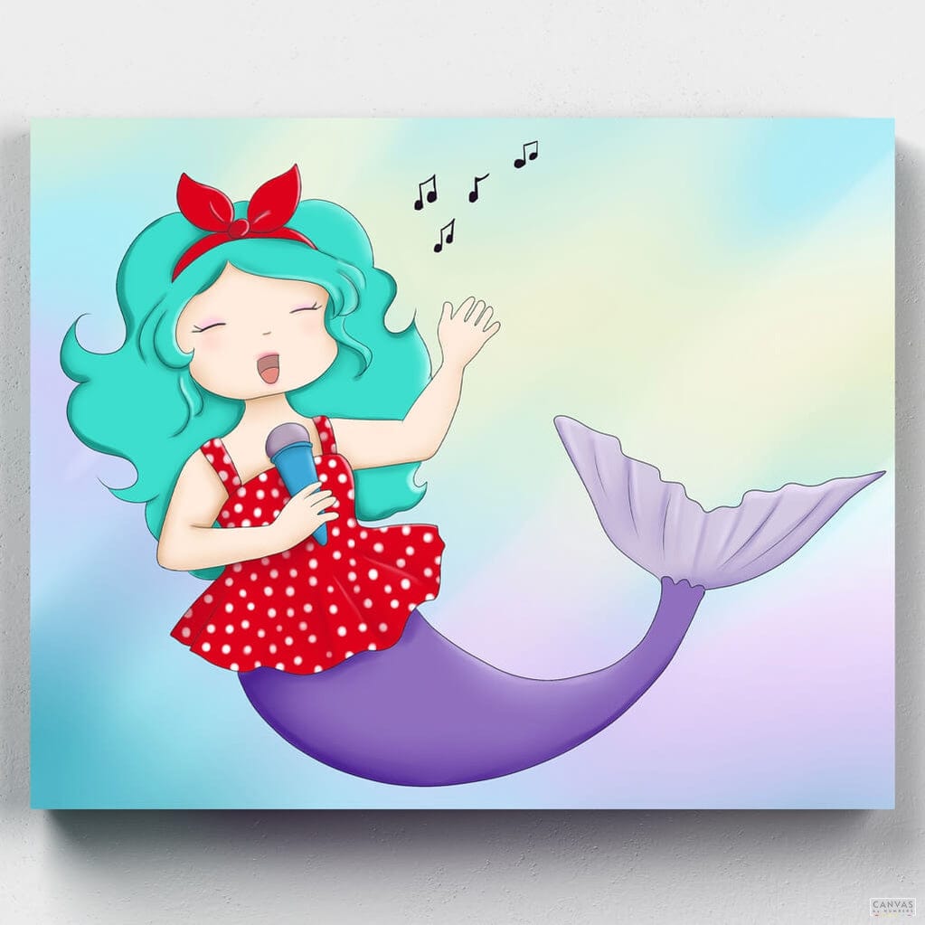 Il canto della sirena - Dipingi con i numeri per bambini