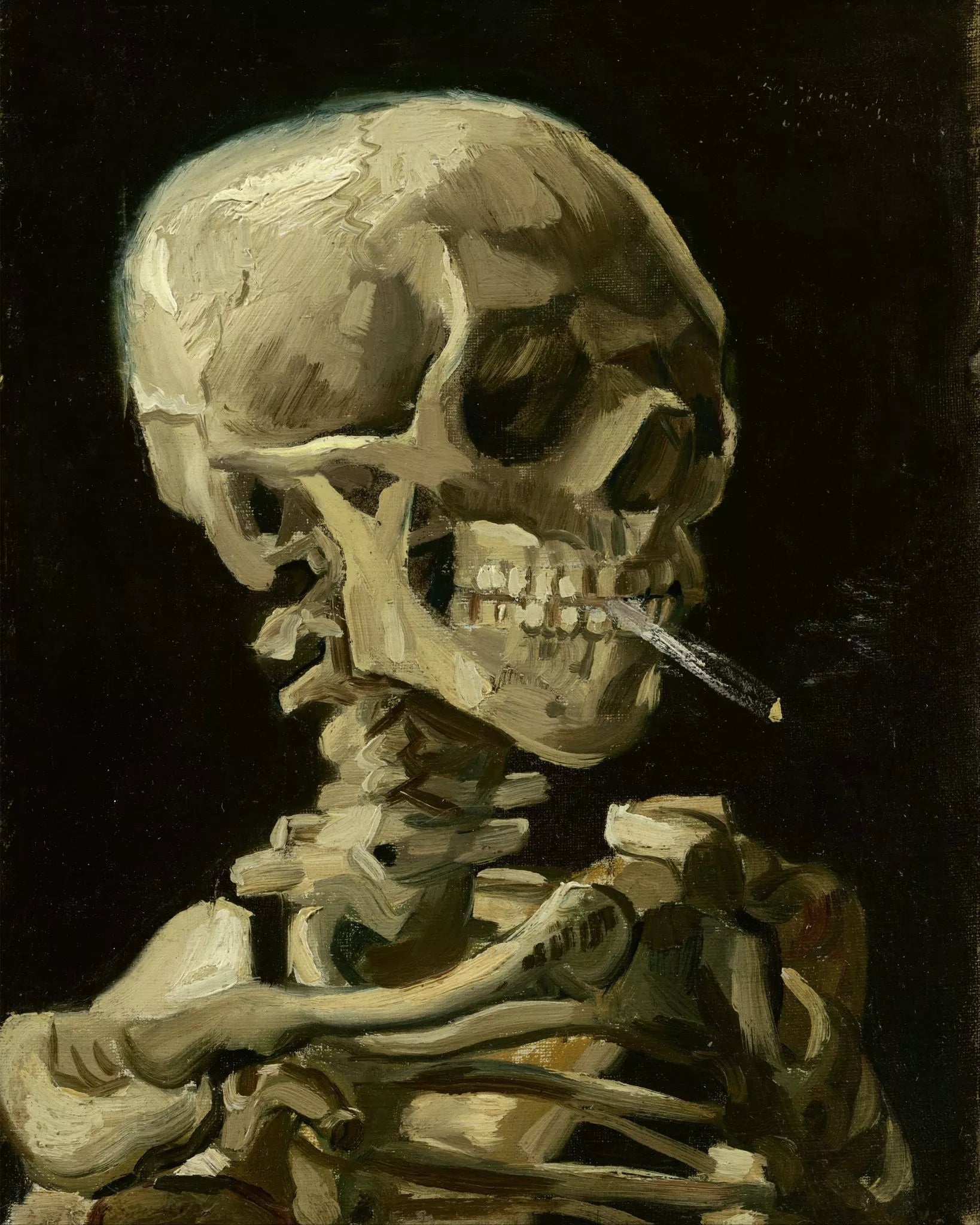Van Gogh’s Skeleton Smoking - Diamond Painting Kit