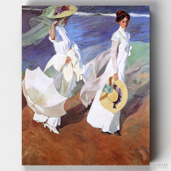 Walk on the beach - Paint by Numbers-You'll love our Walk on the beach - Joaquín Sorolla paint by numbers kit. Shop more than 500 paintings at Canvas by Numbers. Up to 50% Off! Free shipping and 60 days money-back.-Canvas by Numbers
