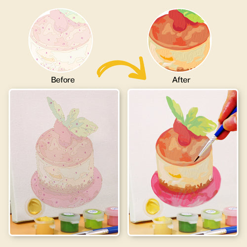 Sweet Moments 1 mini paint by numbers kit with acrylic paints and brushes included