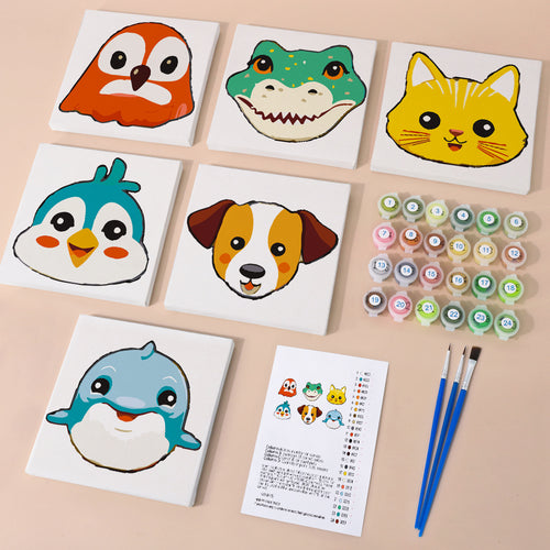 Smiling Friends mini paint by numbers kit with acrylic paints and brushes included