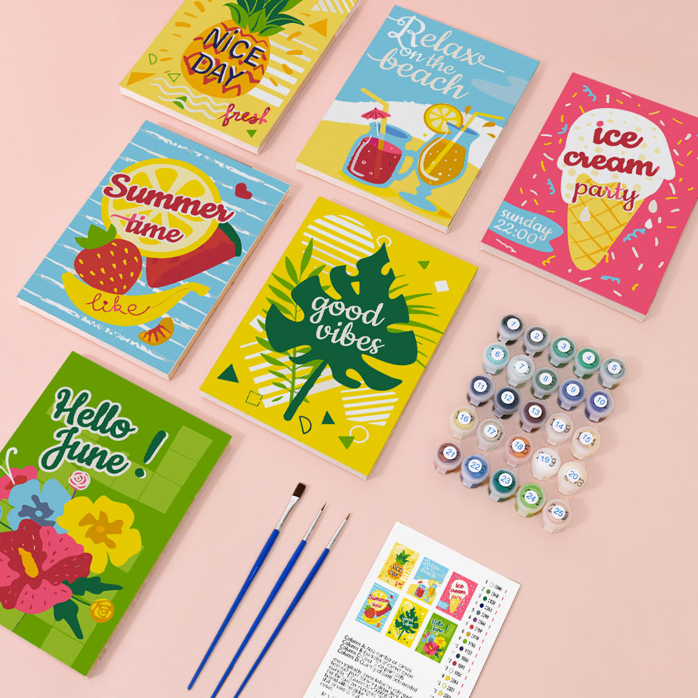 Summertime Collection 3 - Mini Paint by Numbers Set