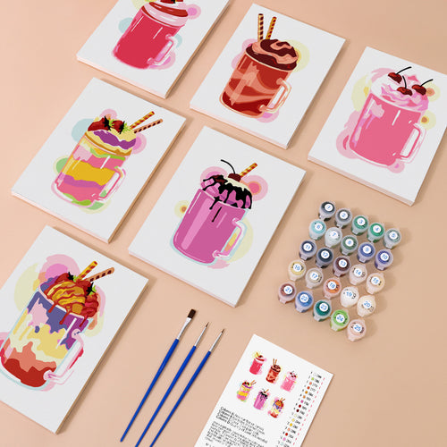 Sugar Rush mini paint by numbers kit with acrylic paints and brushes included