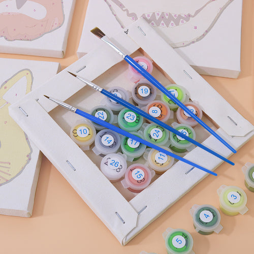 Smiling Friends mini paint by numbers kit with acrylic paints and brushes included