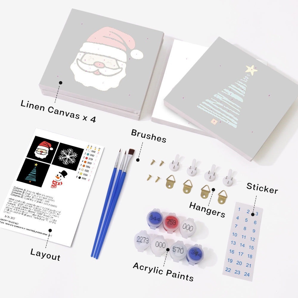 Festive Icons 2 – Mini Paint by Numbers Set