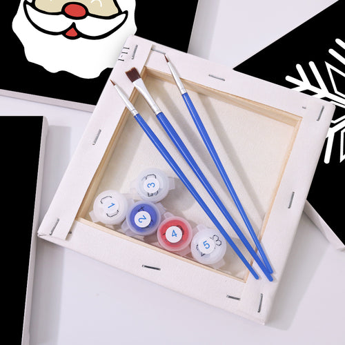 Festive Icons 2 mini paint by numbers kit with acrylic paints and brushes included