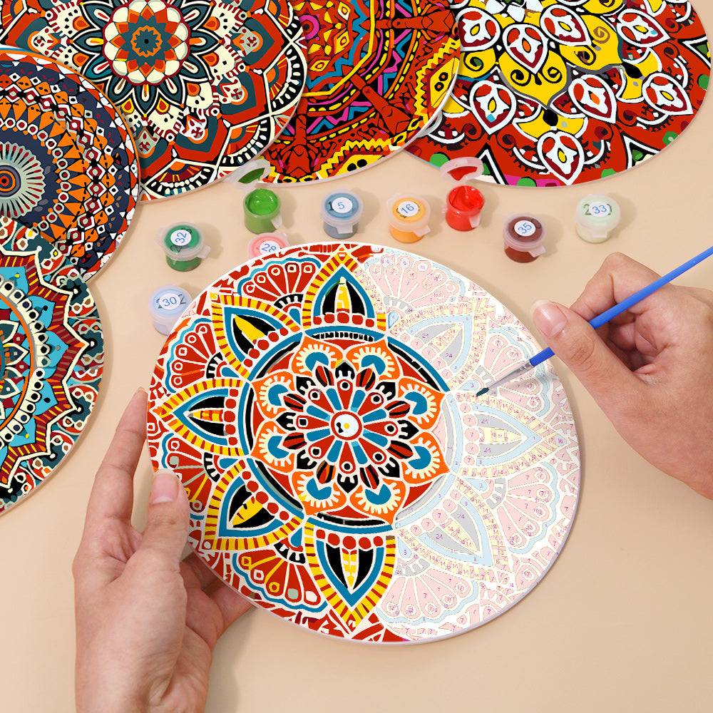 Mandala Collection - Paint by Numbers Placemats-Our Mandalas Paint by Numbers Placemats bring vibrant colors and intricate designs to your table. Perfect for adding artistic flair to your dining decor.-Canvas by Numbers