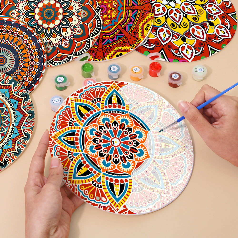 Mandala Collection - Paint by Numbers Placemats-Our Mandalas Paint by Numbers Placemats bring vibrant colors and intricate designs to your table. Perfect for adding artistic flair to your dining decor.-Canvas by Numbers