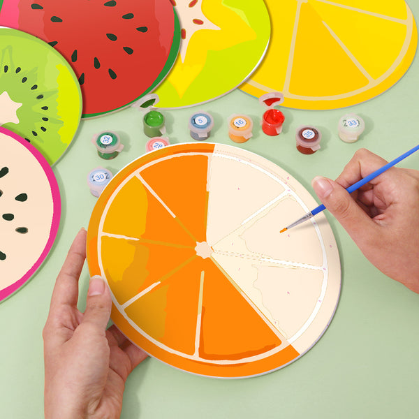 Tropical Fruits Collection - Paint by Numbers Placemats-Brighten your table with our Tropical Fruits Paint by Numbers Placemats. Paint vibrant designs of orange, lemon, watermelon, kiwi, dragonfruit, and more.-Canvas by Numbers