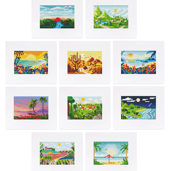 Landscapes Collection - Diamond Painting Mini Kit-Discover the Landscapes Collection Diamond Painting Mini Kit. Enjoy crafting with 10 mini kits featuring breathtaking landscapes from mountains to beaches.-Canvas by Numbers