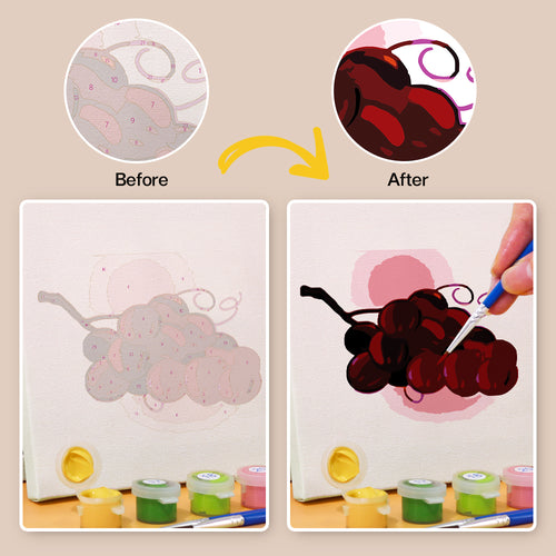 Garden Bites mini paint by numbers kit with acrylic paints and brushes included