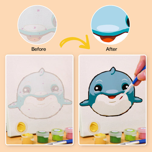 Smiling Friends mini paint by numbers kit with acrylic paints and brushes included