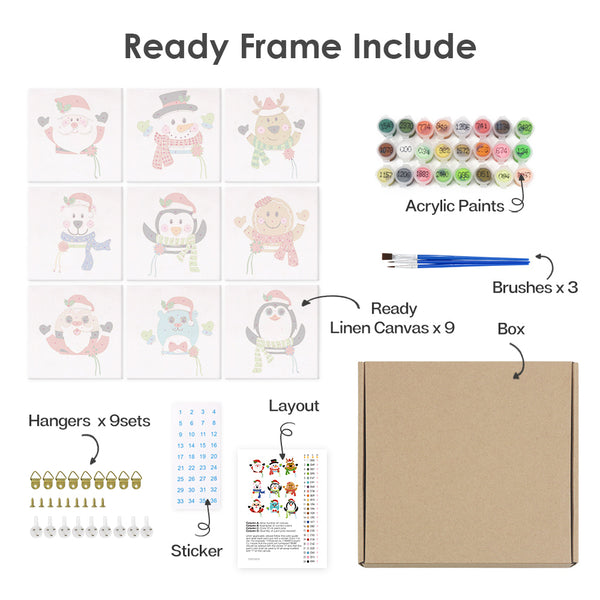 Merry Friends – Mini Paint by Numbers Set