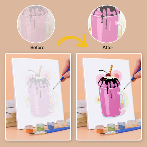 Sugar Rush mini paint by numbers kit with acrylic paints and brushes included