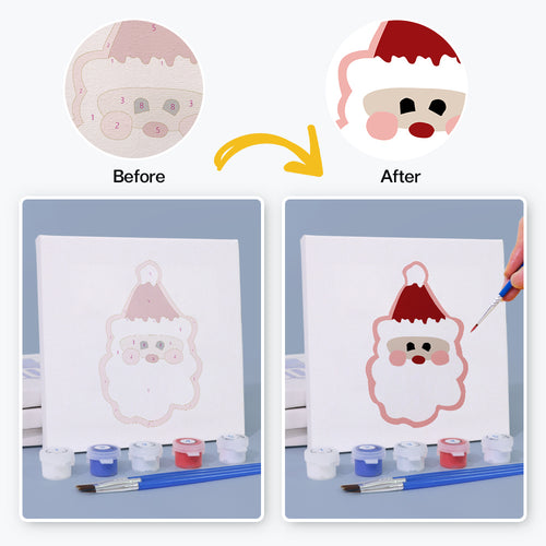 Festive Icons 1 mini paint by numbers kit with acrylic paints and brushes included