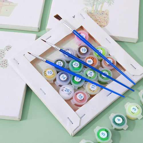 Houseplant Collection mini paint by numbers kit with acrylic paints and brushes included