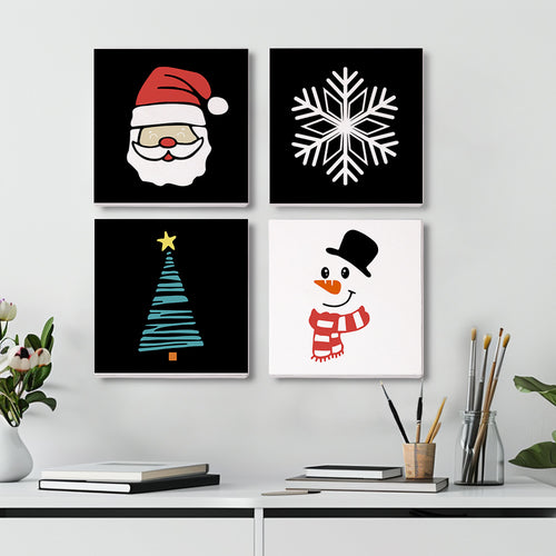 Festive Icons 2 mini paint by numbers kit with acrylic paints and brushes included