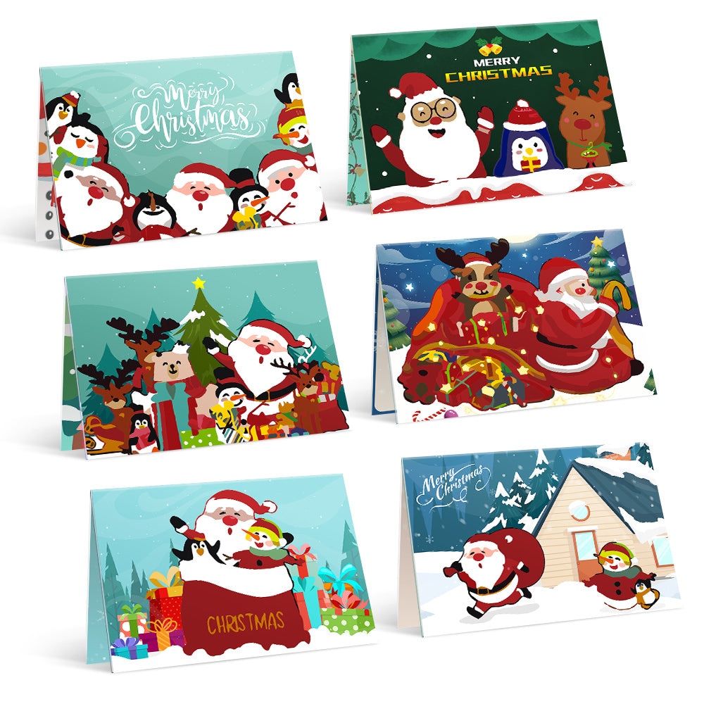 Christmas Card Set 4 - Paint by Numbers-Personalize your holiday greetings with Christmas Card Set 4. Includes 6 paint-by-numbers cards for DIY projects or thoughtful handmade gifts.-Canvas by Numbers