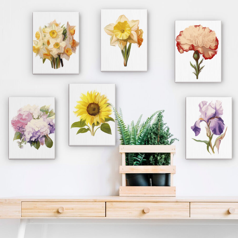 ティムカウンター作インブルーム高級絵画/ Floral Mini Paint by Numbers Kit – Botanical Blooms
