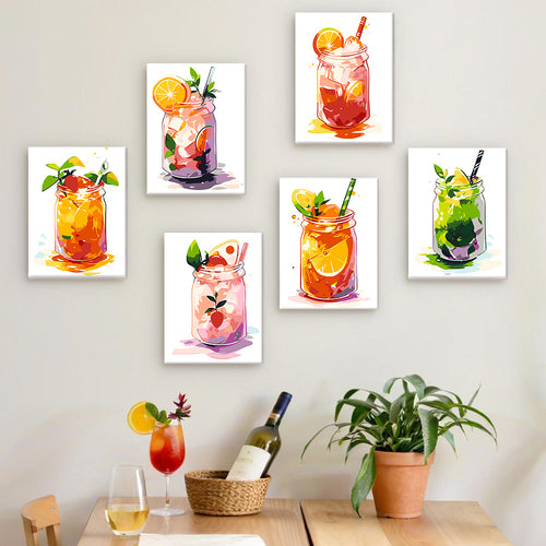 Sippin' in the Sun mini paint by numbers kit with acrylic paints and brushes included