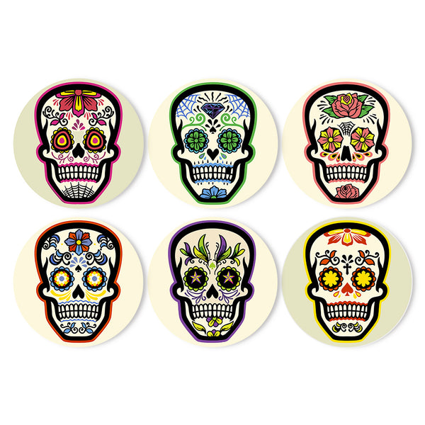 Day of the Dead Collection - Paint by Numbers Placemats-Celebrate vibrant traditions with our Day of the Dead Paint by Numbers Placemats. Adorned, colorful skulls add festive and artistic flair to your table.-Canvas by Numbers