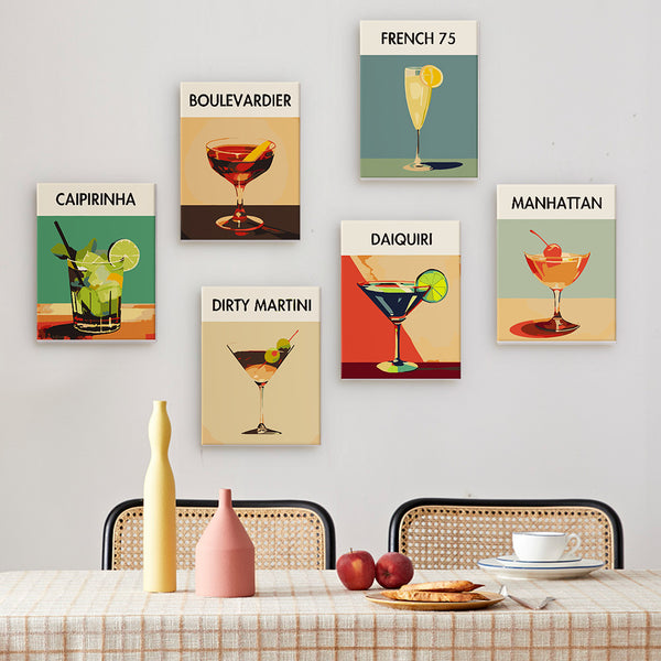 Cocktail-Kollektion 4 - Mini-Malset nach Zahlen