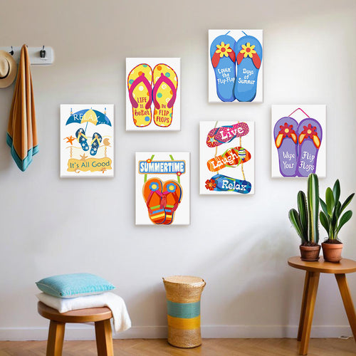 Summertime Collection mini paint by numbers kit with acrylic paints and brushes included