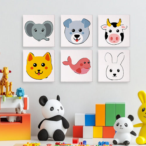 Animal Friends 2 mini paint by numbers kit with acrylic paints and brushes included
