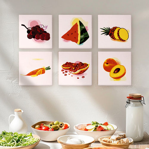 Garden Bites mini paint by numbers kit with acrylic paints and brushes included
