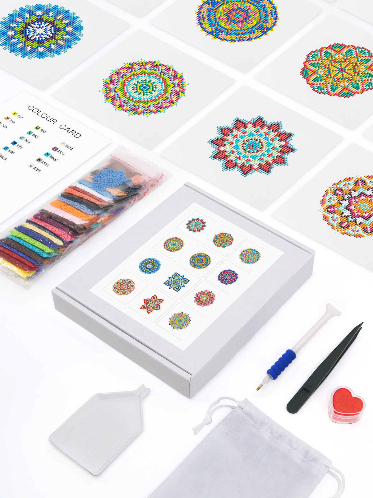 Mandala Collection - Diamond Painting Mini Kit-Create mesmerizing mandalas with our Mandala Collection Mini Diamond Painting Kit. Craft 12 intricate designs that bring peace and balance to your space.-Canvas by Numbers