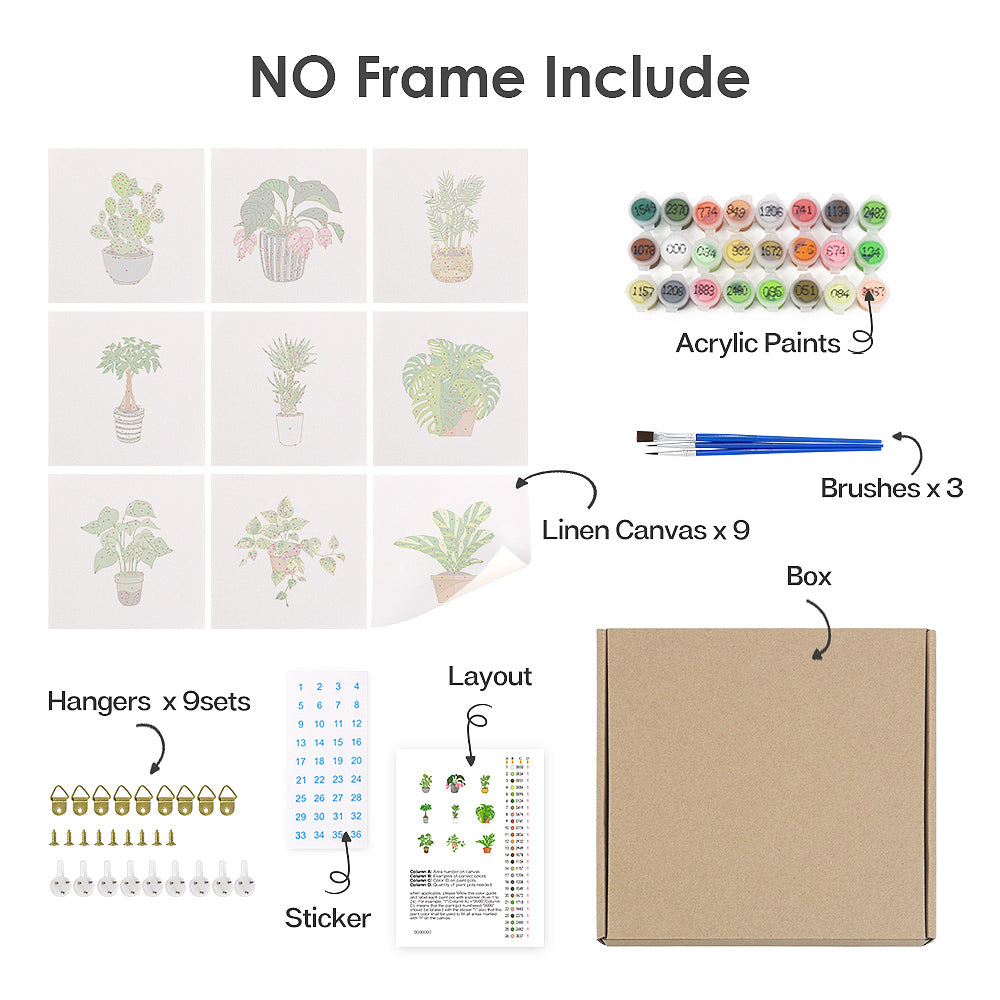 Collection de plantes d'intérieur – Ensemble de peinture par numéros mini