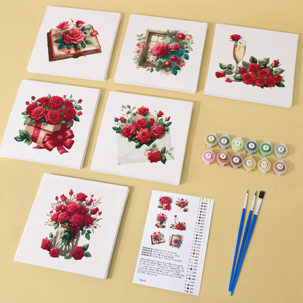Love & Roses 2 – Mini Paint by Numbers Set