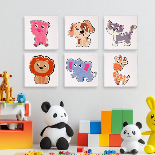 Animal Friends mini paint by numbers kit with acrylic paints and brushes included