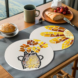 Mosaic Collection 2 - Paint by Numbers Placemats-Bring colorful mosaic art to your table with our Mosaic Paint by Numbers Placemats. Paint vibrant scenes like a vase with flowers or a beach sunset.-Canvas by Numbers