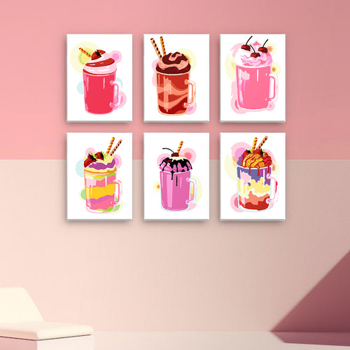 Sugar Rush mini paint by numbers kit with acrylic paints and brushes included