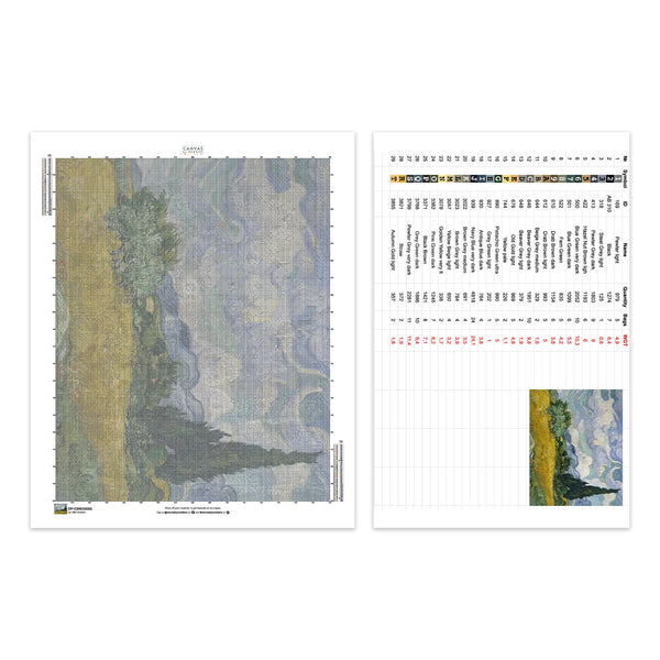 Campo di grano con cipressi - Diamond Painting